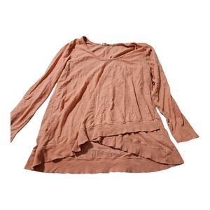 Soft Surroundings coral long sleeve shirt size Large